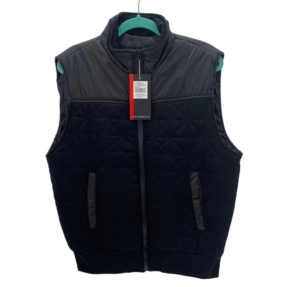 New York Yoki Black Quilted Vest Men’s Size M